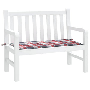 Gartenbank-Auflage Rot Karomuster 120x50x3 cm Oxford-Gewebe