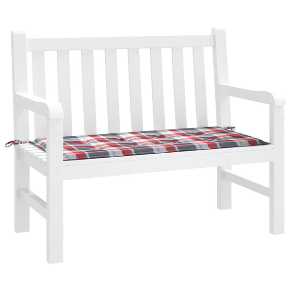Gartenbank-Auflage Rot Karomuster 120x50x3 cm Oxford-Gewebe