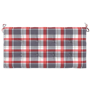 Gartenbank-Auflage Rot Karomuster 120x50x3 cm Oxford-Gewebe