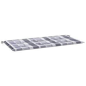 Gartenbank-Auflage Grau Karomuster 120x50x4 cm Oxford-Gewebe