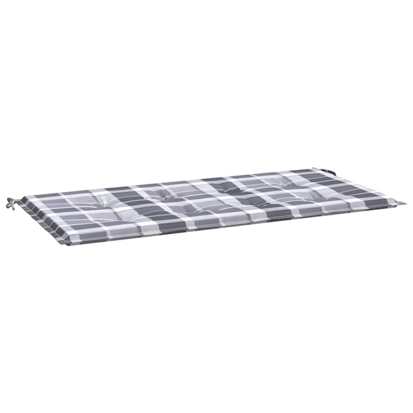 Gartenbank-Auflage Grau Karomuster 120x50x4 cm Oxford-Gewebe