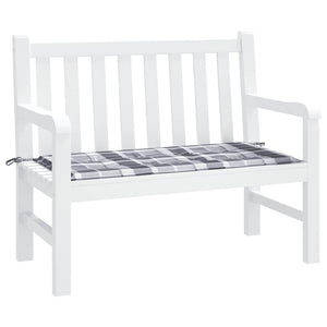 Gartenbank-Auflage Grau Karomuster 120x50x4 cm Oxford-Gewebe