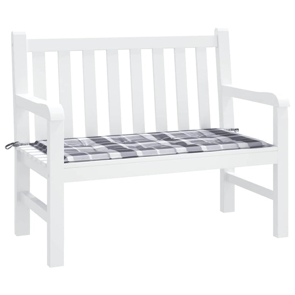Gartenbank-Auflage Grau Karomuster 120x50x4 cm Oxford-Gewebe