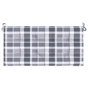 Gartenbank-Auflage Grau Karomuster 120x50x4 cm Oxford-Gewebe