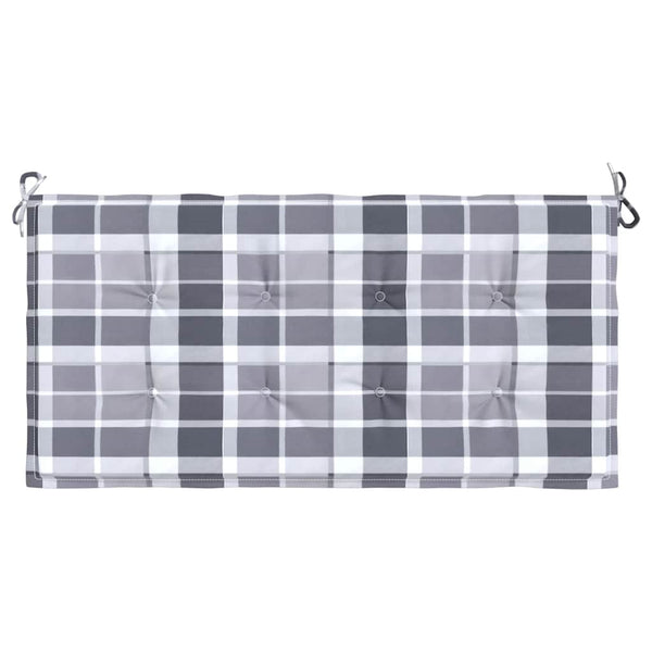 Gartenbank-Auflage Grau Karomuster 120x50x4 cm Oxford-Gewebe