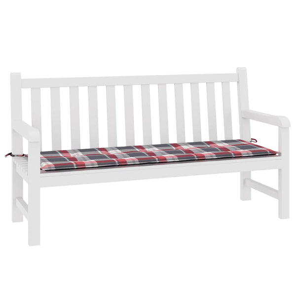 Gartenbank-Auflage Rot Karomuster 150x50x4 cm Oxford-Gewebe