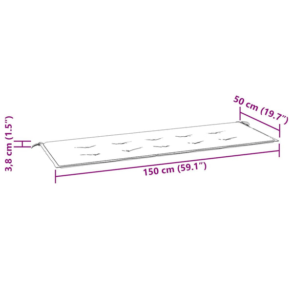 Gartenbank-Auflage Rot Karomuster 150x50x4 cm Oxford-Gewebe
