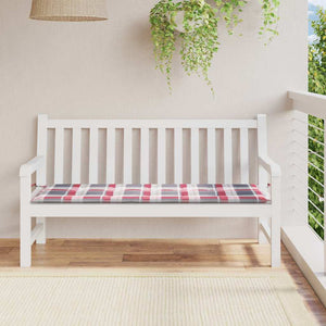 Gartenbank-Auflage Rot Karomuster 150x50x4 cm Oxford-Gewebe