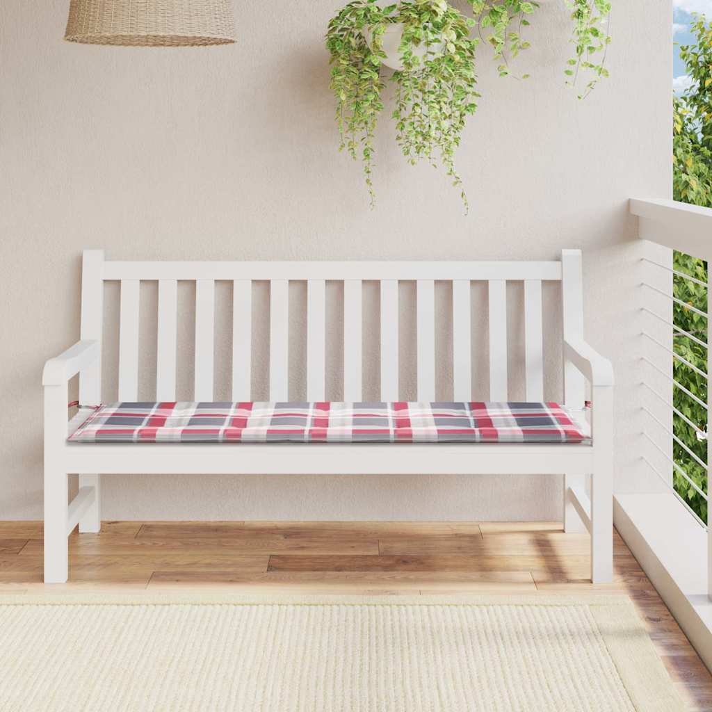 Gartenbank-Auflage Rot Karomuster 150x50x4 cm Oxford-Gewebe