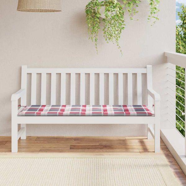 Gartenbank-Auflage Rot Karomuster 150x50x4 cm Oxford-Gewebe