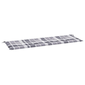 Gartenbank-Auflage Grau Karomuster 150x50x4 cm Oxford-Gewebe