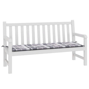 Gartenbank-Auflage Grau Karomuster 150x50x4 cm Oxford-Gewebe