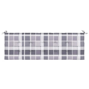 Gartenbank-Auflage Grau Karomuster 150x50x4 cm Oxford-Gewebe