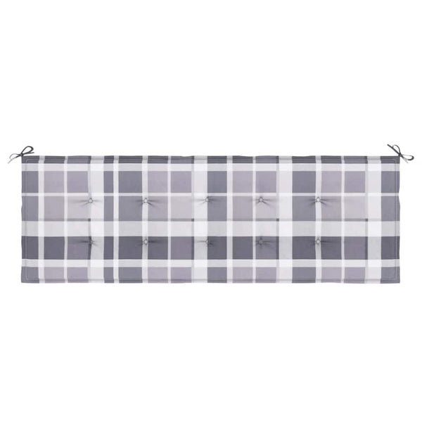 Gartenbank-Auflage Grau Karomuster 150x50x4 cm Oxford-Gewebe