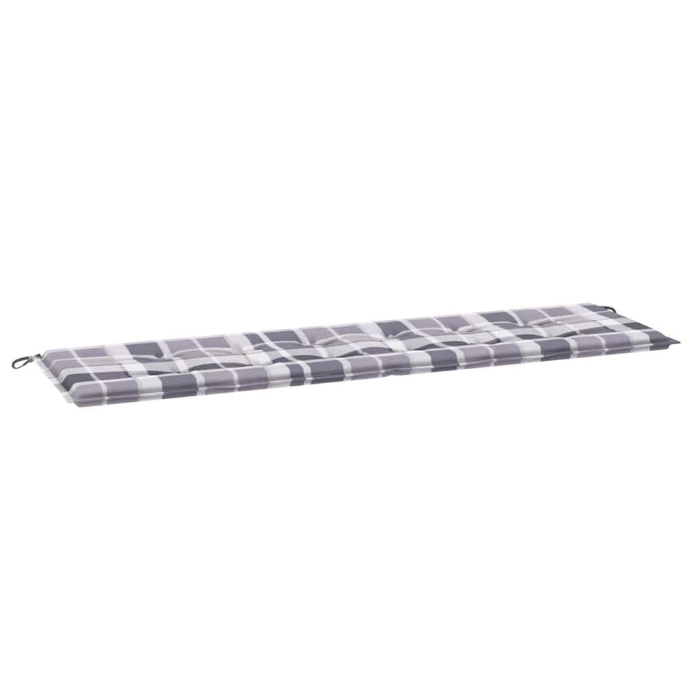 vidaXL Garden Bench Cushion Grey Checkered Pattern 180x50x4 cm Oxford Fabric