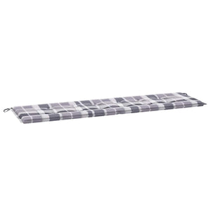 Gartenbank-Auflage Grau Karomuster 180x50x4 cm Oxford-Gewebe