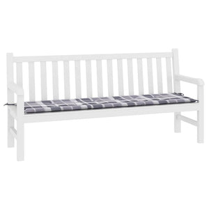 Gartenbank-Auflage Grau Karomuster 180x50x4 cm Oxford-Gewebe