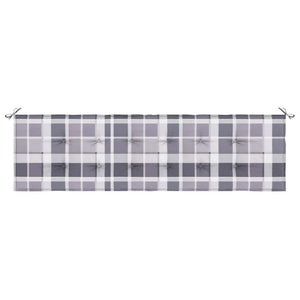 Gartenbank-Auflage Grau Karomuster 180x50x4 cm Oxford-Gewebe