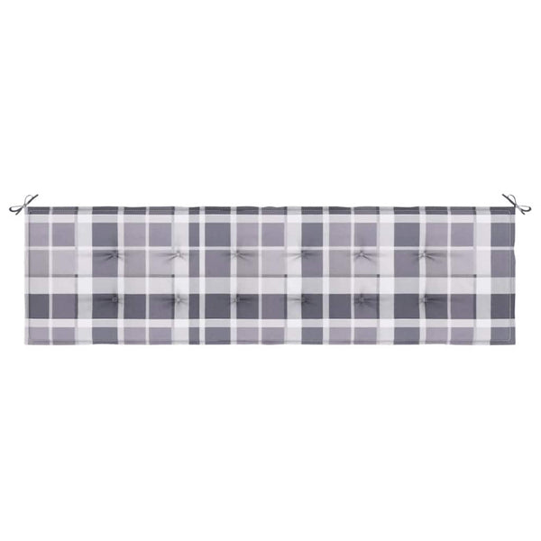 Gartenbank-Auflage Grau Karomuster 180x50x4 cm Oxford-Gewebe