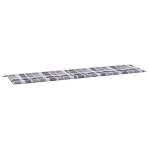 Gartenbank-Auflage Grau Karomuster 200x50x4 cm Oxford-Gewebe