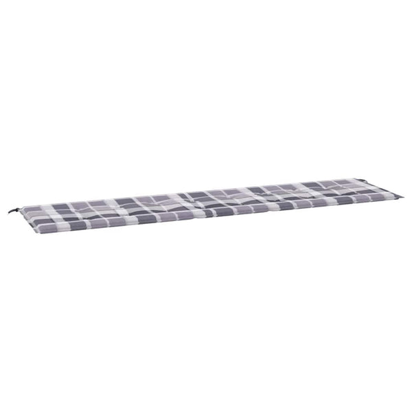 Gartenbank-Auflage Grau Karomuster 200x50x4 cm Oxford-Gewebe