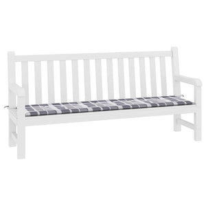 Gartenbank-Auflage Grau Karomuster 200x50x4 cm Oxford-Gewebe