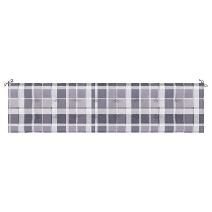 Gartenbank-Auflage Grau Karomuster 200x50x4 cm Oxford-Gewebe