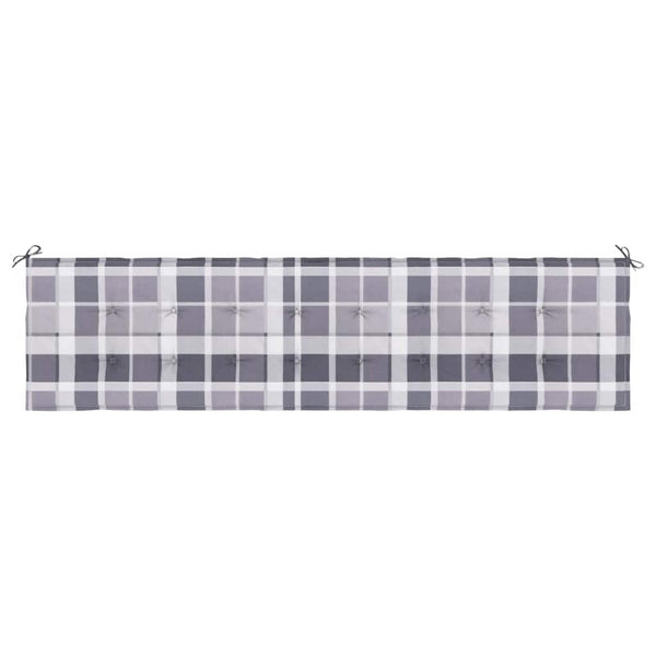 Gartenbank-Auflage Grau Karomuster 200x50x4 cm Oxford-Gewebe