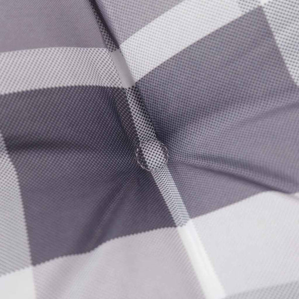 Gartenbank-Auflage Grau Karomuster 200x50x4 cm Oxford-Gewebe