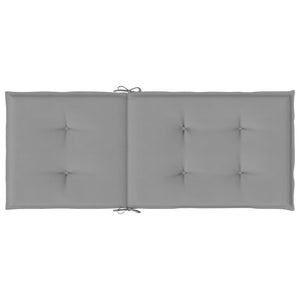 Gartenstuhlauflagen für Hochlehner 6 Stk. Grau 120x50x3cm Stoff