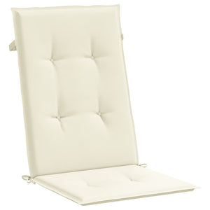 Gartenstuhlauflagen für Hochlehner 6Stk. Creme 120x50x3cm Stoff