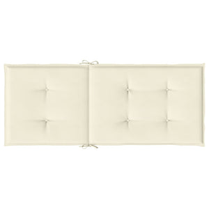 Gartenstuhlauflagen für Hochlehner 6Stk. Creme 120x50x3cm Stoff