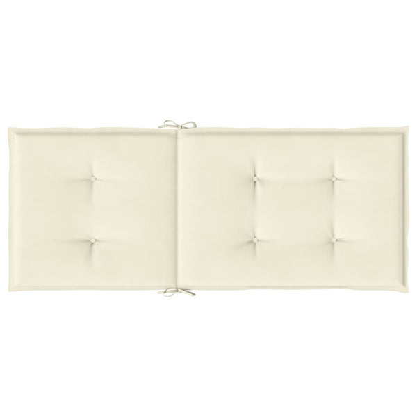 Gartenstuhlauflagen für Hochlehner 6Stk. Creme 120x50x3cm Stoff