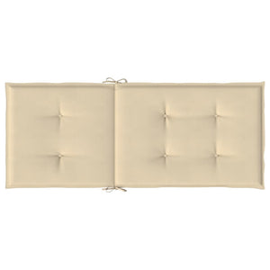 Gartenstuhlauflagen für Hochlehner 6Stk. Beige 120x50x3cm Stoff