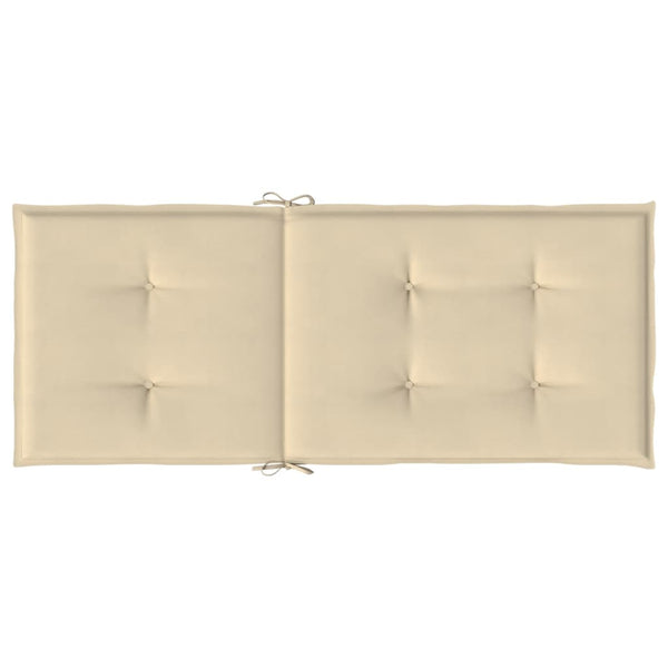 Gartenstuhlauflagen für Hochlehner 6Stk. Beige 120x50x3cm Stoff