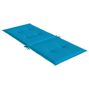 Gartenstuhlauflagen für Hochlehner 6 Stk. Blau 120x50x3cm Stoff