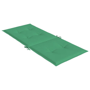 vidaXL Coussins de chaise de jardin dossier haut 6 pcs Vert 120x50x3cm Tissu
