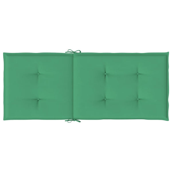 vidaXL Coussins de chaise de jardin dossier haut 6 pcs Vert 120x50x3cm Tissu