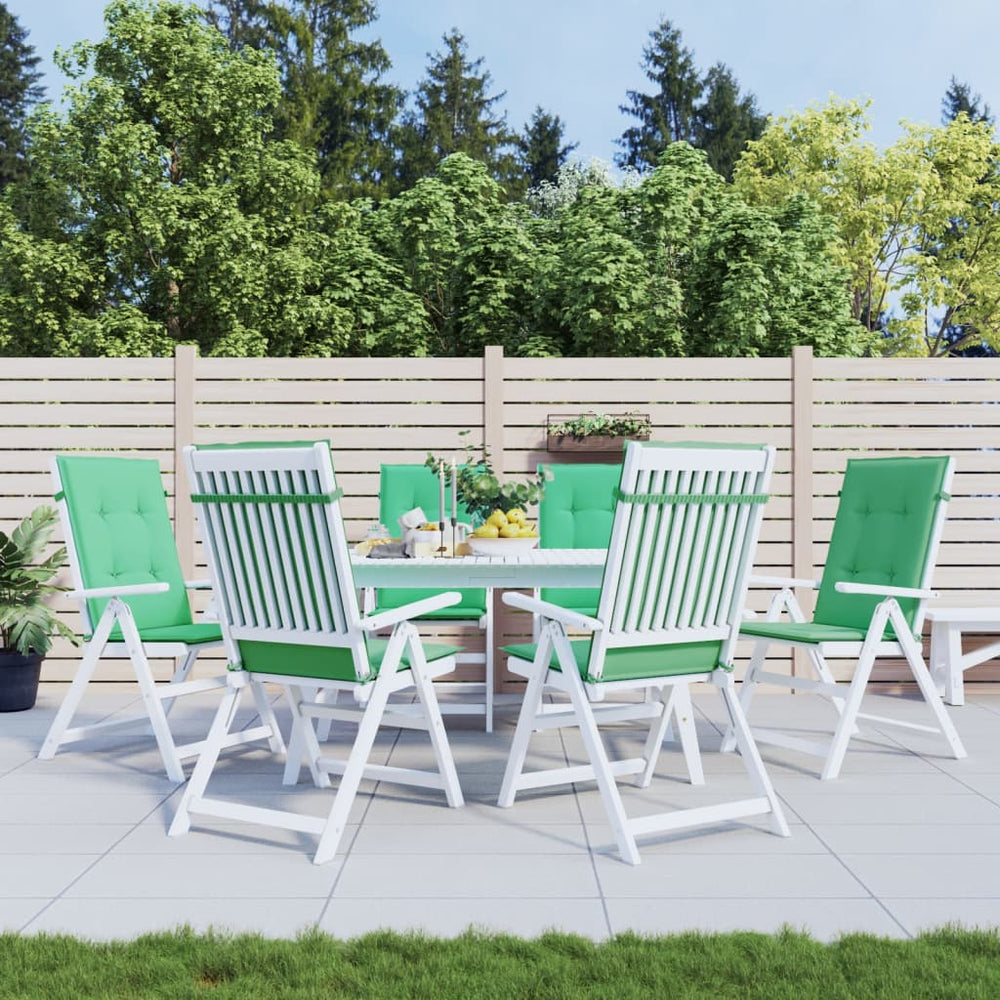 vidaXL Garden Highback Chair Cushions 6 pcs. Green 120x50x3cm Fabric