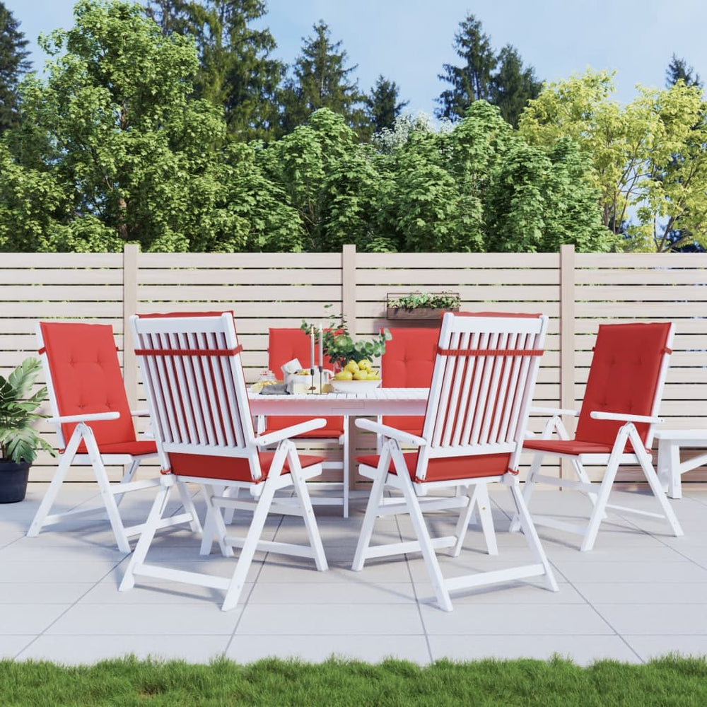 vidaXL High-Backed Garden Chair Cushions 6 pcs Red 120x50x3 cm Fabric