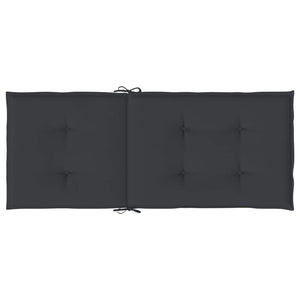 Gartenstuhlauflagen für Hochlehner 6 Stk. Schwarz 120x50x3 cm