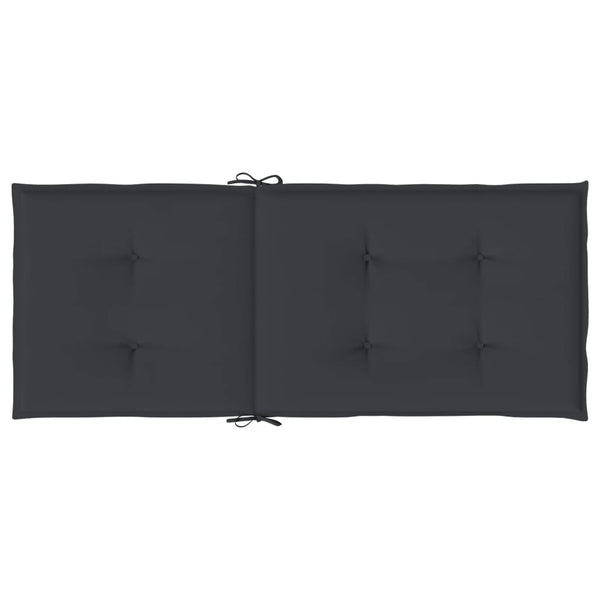 Gartenstuhlauflagen für Hochlehner 6 Stk. Schwarz 120x50x3 cm