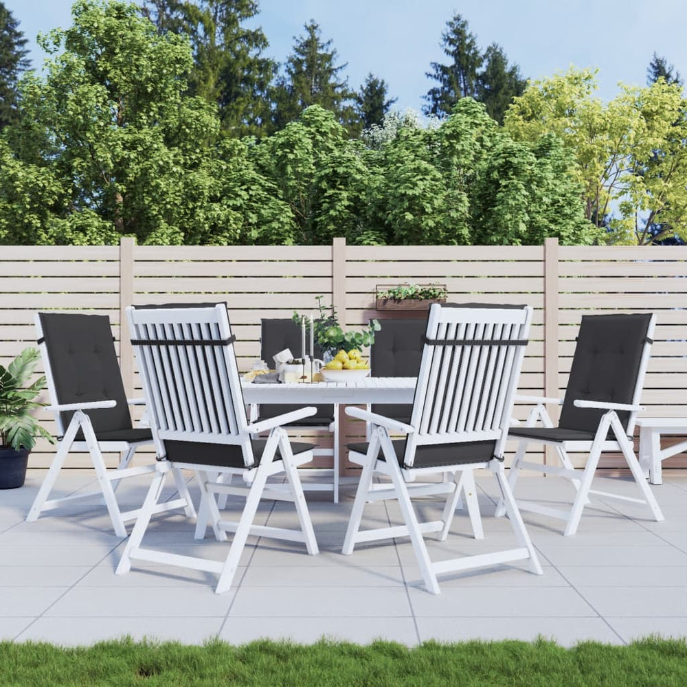 vidaXL High-Back Garden Chair Cushions 6 pcs. Black 120x50x3 cm