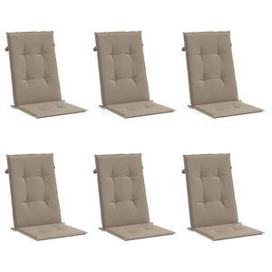 Gartenstuhlauflagen für Hochlehner 6Stk. Taupe 120x50x3cm Stoff