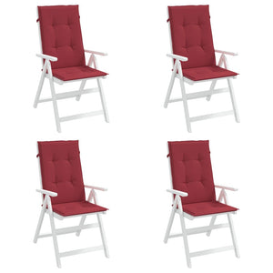 Gartenstuhlauflagen für Hochlehner 4 Stk. Weinrot 120x50x3 cm