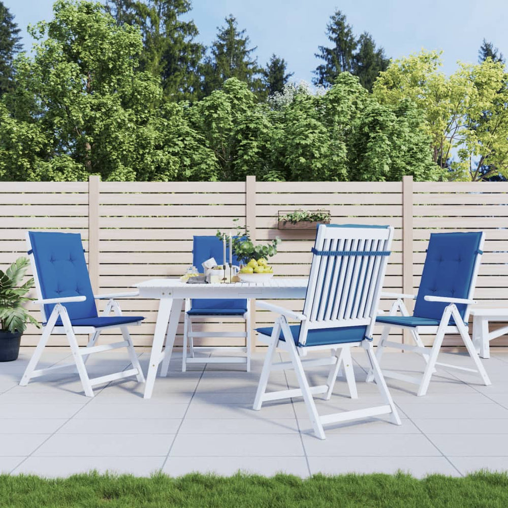 vidaXL High-Back Garden Chair Cushions 4 pcs Royal Blue 120x50x3cm
