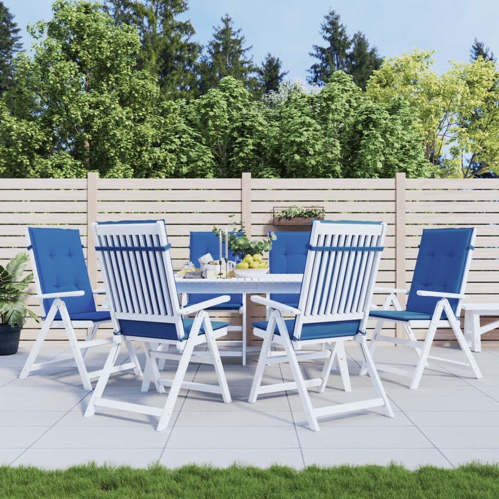 vidaXL High-Back Garden Chair Cushions 6 pcs. Royal Blue 120x50x3cm
