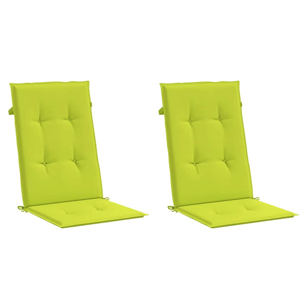 vidaXL High-Back Garden Chair Cushions 2 pcs. Bright Green 120x50x3 cm