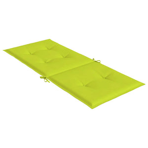 Gartenstuhlauflagen für Hochlehner 2 Stk. Knallgrün 120x50x3 cm