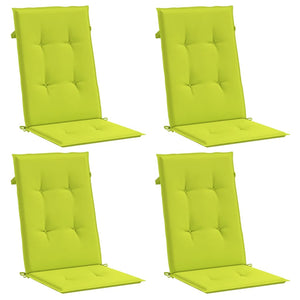 Gartenstuhlauflagen für Hochlehner 4 Stk. Knallgrün 120x50x3 cm